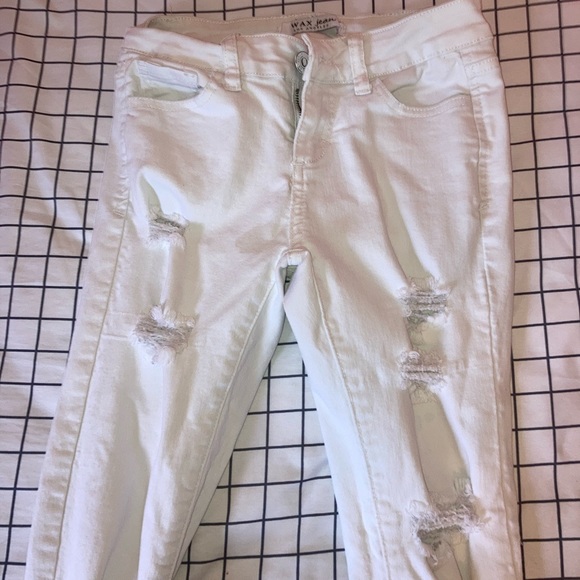 wax jeans white